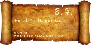 Burián Hajnalka névjegykártya