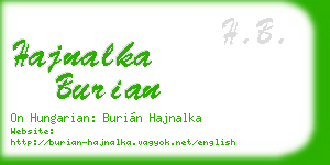 hajnalka burian business card